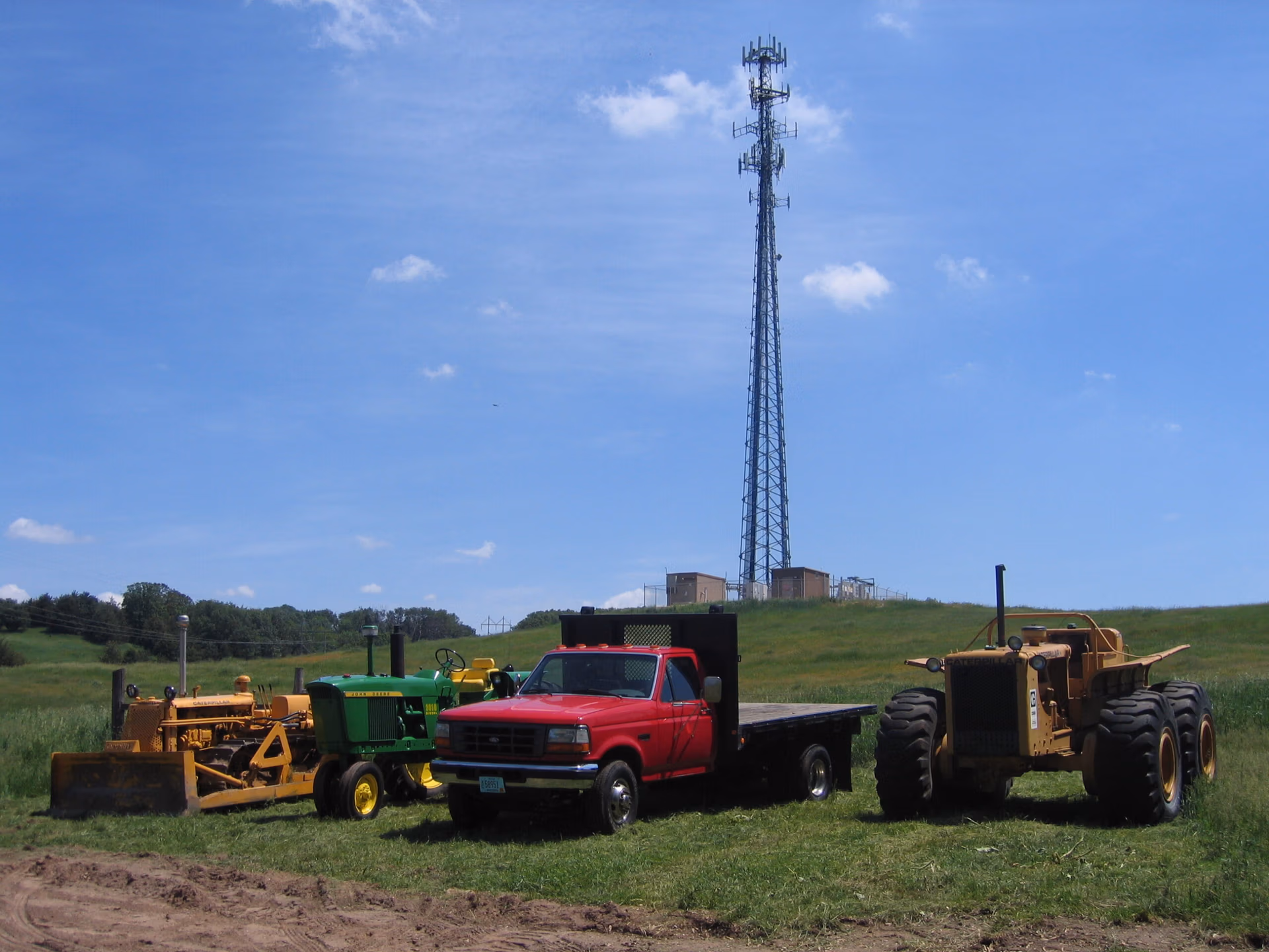 Cell tower in field